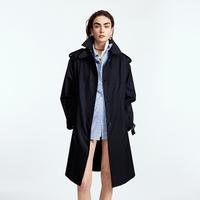 朗姿 【38女神节预热 | 焕新春天】纯棉翻领风衣商务通勤复古美拉德设计感女外套