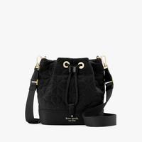 Kate Spade 【38女神节礼物】SPADE迷你四叶花绗缝织物单肩斜挎包水桶包