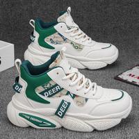 德尔惠 老爹鞋男鞋2024秋季鞋子男士高帮潮流运动鞋 米绿 41