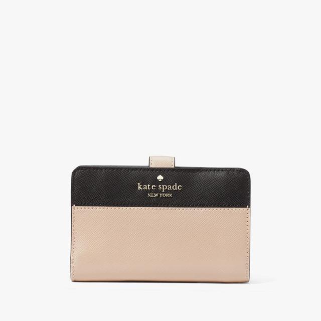 Kate Spade 【38女神节礼物】MADISON中号牛皮革拼色钱包短款钱包