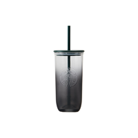  STARBUCKS/星巴克 三角底造型 玻璃吸管杯