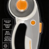 FISKARS 60mm钛合金滚轮裁刀 舒适环形手柄 多层面料拼布缝纫 精准裁切