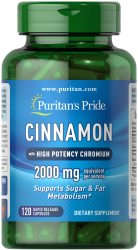 Puritan's Pride 普丽普莱 肉桂胶囊875mg搭配吡啶甲酸铬 支持糖脂代谢 120粒