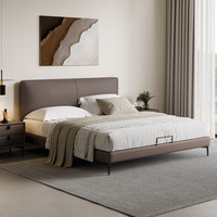 欧派 819# 真皮床 头层牛皮 小户型 现代极简 双人床