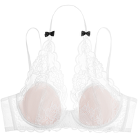  Miss Curiosity/好奇蜜斯 纯欲法式蕾丝 女士内衣套装 白茶花 32/70B