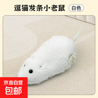 C 猫咪玩具电动小老鼠自嗨解闷斗逗猫棒仿真猫用品大全消耗体力好物 宠物玩具-白色 无规格
