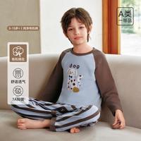 英氏 儿童睡衣95棉男童家居服春秋套装A类