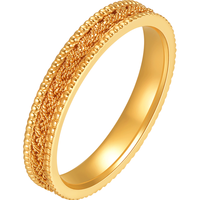  minGR/明牌珠宝 织设计 足金戒指 9号 约2.97克