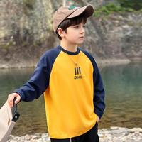 吉普 中大童春秋季休闲上衣宽松拼色男女童春装打底衫JH