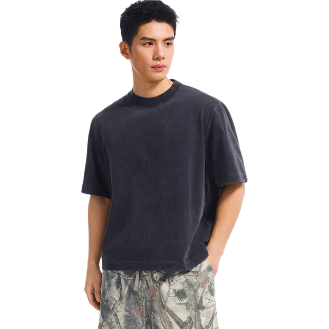 Abercrombie & Fitch AF美式复古重磅舒适棉质圆领短袖T恤上衣25夏季男装124-5574百搭 黑色 M (180/100A)