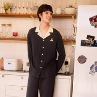 TEENIE WEENIE 小熊睡衣 男女款莫代尔情侣长袖家居服套装  碳灰色  XL