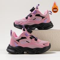 史努比 中大童百搭旋转扣保暖舒适加绒男女童儿童运动鞋