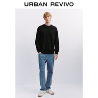  URBAN REVIVO 简约休闲 男士卫衣 正黑 XS