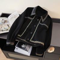 她池 春装新女士时尚小个子翻领休闲上衣