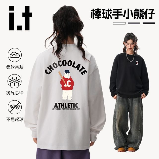 :CHOCOOLATE 圆领潮牌休闲卫衣男女款可爱小熊秋季上衣