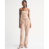 Abercrombie & Fitch 美式经典LOGO 女士运动卫裤 咖色 M (165/76A)