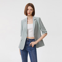  LANCY FROM25/朗姿 修身 女士西装 浅雾霾蓝色 S