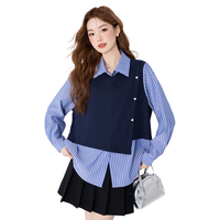 JEANSWEST/真维斯 假两件设计 女士衬衫