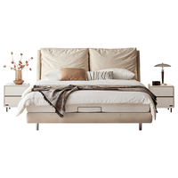  QuanU/全友 轻奢风 皮艺软包床+床头柜