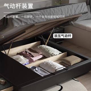  简第 储物带抽屉收纳 床+床垫+柜 单床+5星级睡感椰棕床垫+2柜 1.8*2.0米  框架结构【升级加密骨架】