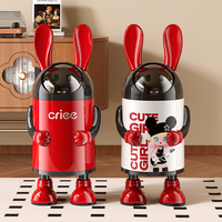 星优 创意轻奢兔耳朵垃圾桶 可爱造型 翻盖纸篓 客厅卫生间