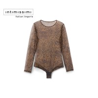 Intimissimi 意舒漫 早春新品豹纹印花薄纱拼接长袖连体衣 BO2561B