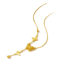  CHOW TAI SENG/周大生 5G流苏双层蝴蝶套链 黄金项链 4.38g