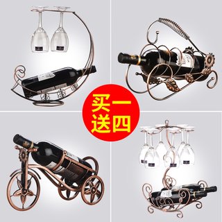  森高派 轻奢高档 红酒杯架 线条小人合抱款-黑色