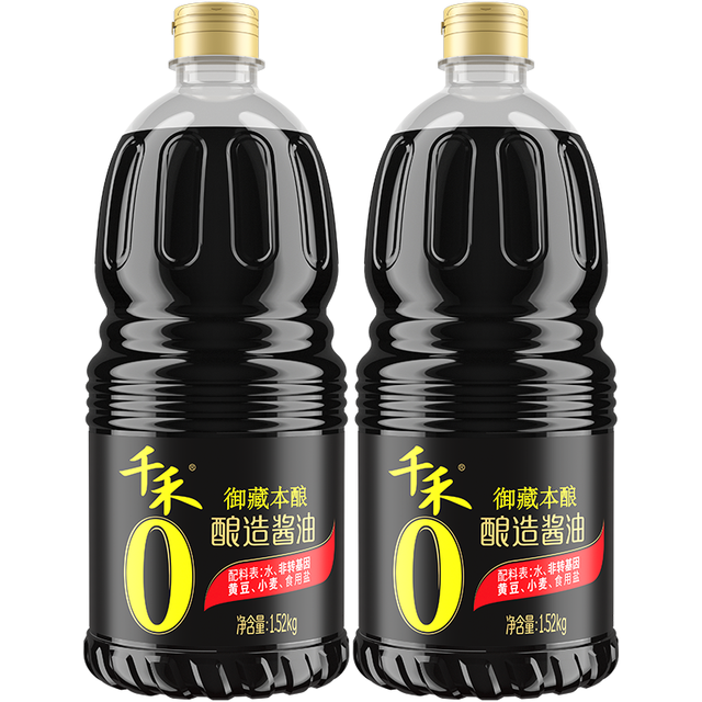 移动端、京东百亿补贴：千禾 酱油御藏本酿 1.52kg*2 0添加特级生抽