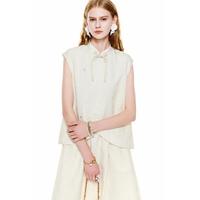 cocoon 赋美东方高级春夏时尚百搭女立领斜门襟宽松中式盘扣马甲半裙套装