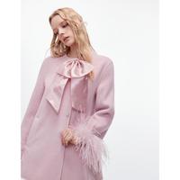 cocoon 可可尼蝴蝶结千金风毛呢外套冬新小香风绵羊毛大衣