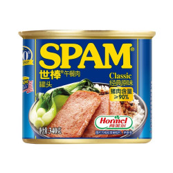 世棒 午餐肉罐头经典原味340g*3火锅烧烤香锅大规格应急装开罐