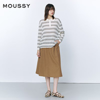  MOUSSY/摩西 复古文艺风 女士针织毛衣 165花纹灰色