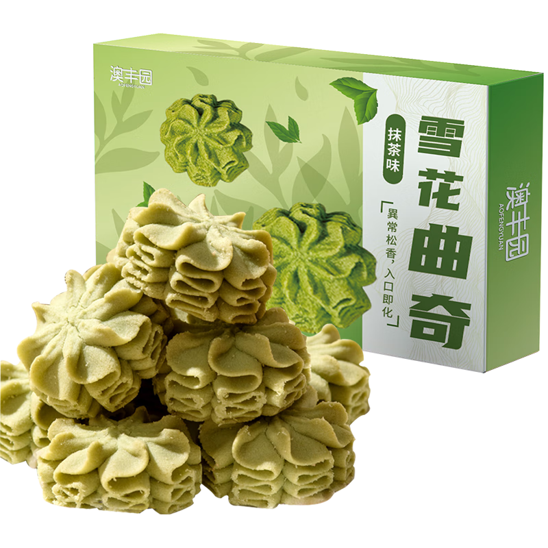  澳丰园 抹茶味 曲奇饼干 抹茶味120g