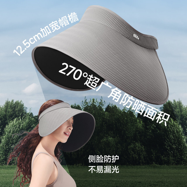 蕉下 防晒帽空顶女环绕一体全脸大檐全遮光遮阳帽