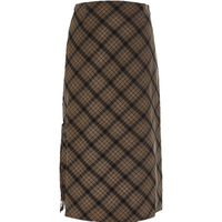  MOUSSY/摩西 复古格纹撞色 女士半身裙 065花纹棕色