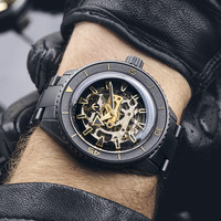 RADO 瑞士手表 库克船长系列 镂空陶瓷机械男表 黑焰库克