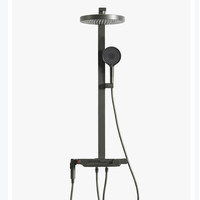 国家补贴、大件超省：京东京造 白月光Pro系列 高端家用淋浴花洒套装 钢琴按钮-大置物台-精铜主体 枪灰色款