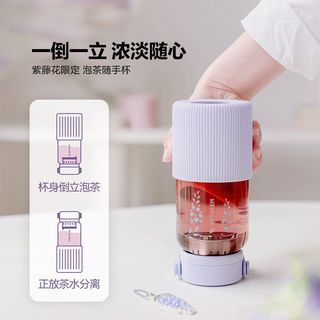  BUYDEEM/北鼎 高颜值 玻璃杯 紫藤花泡茶随手杯 630ml 买即送紫藤花挂件 精美礼盒装