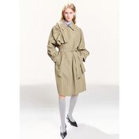 cocoon 【高支高密面料风衣】解构蝴蝶结设计大翻领长款女士外套