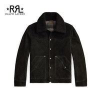 RRL 男装 26年春季牛绒面革美式西部风格夹克RL95687 001-复古黑 S