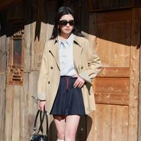  3COLOUR/三彩 宽松双排扣 女士风衣