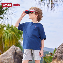 Levi's 速干抗菌 儿童短袖T恤 深靛蓝 160 /80