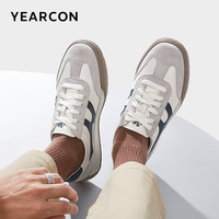 意尔康 官方男鞋2025春秋新款休闲鞋子板鞋男士阿甘德训鞋软底舒适 米/蓝 38