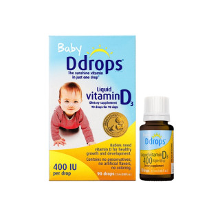 Ddrops Baby 婴儿维生素D3钙吸收滴剂400IU 小滴瓶 助钙吸收 婴幼儿童 2.5ml 2瓶