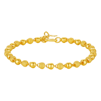 CHOW TAI SENG 周大生 G0HC0091 光砂珠足金手链 16cm 6.12g