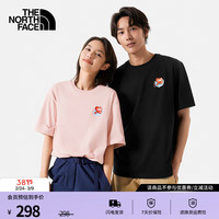 北面 短袖T恤男女同款运动舒适宽松休闲透气印花系列半袖 8CSY柔雾粉男款