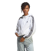 adidas/阿迪达斯 宽松 女士连帽夹克外套 白/黑色 L