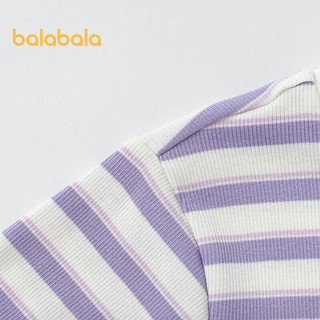  balabala/巴拉巴拉 木耳边条纹 儿童短袖T恤