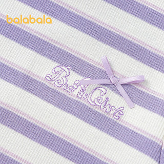  balabala/巴拉巴拉 木耳边条纹 儿童短袖T恤